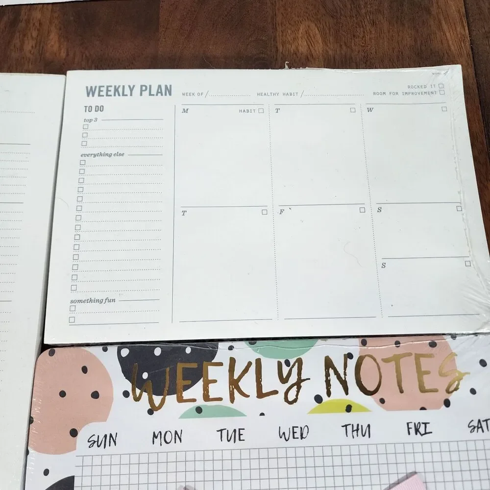 Weekly Planner Dinner Mouse Notepad Lot of 3